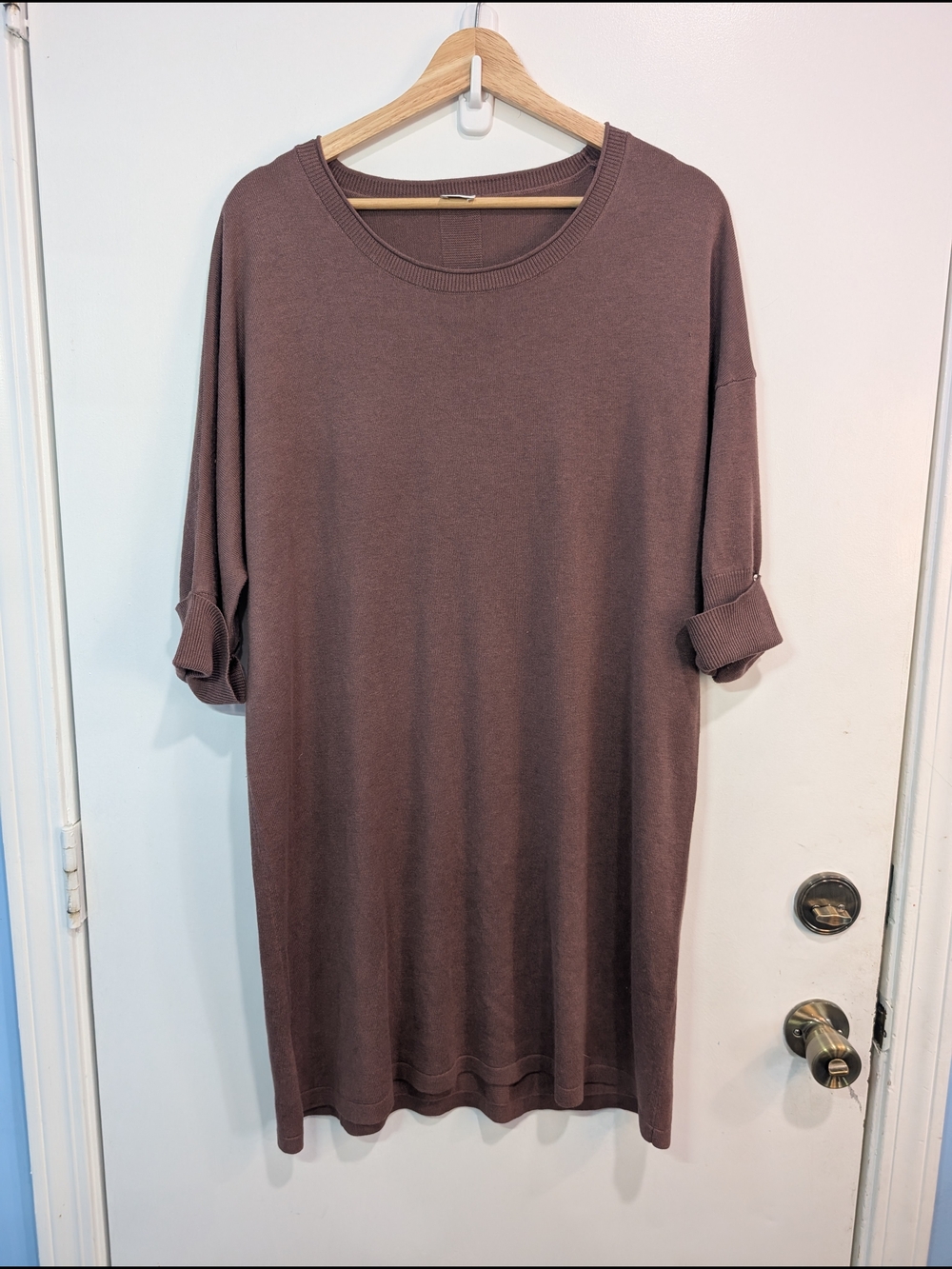 Poetry Soft Knit Oversized Mauve Tunic Dress Silk/Cashmere Size 6